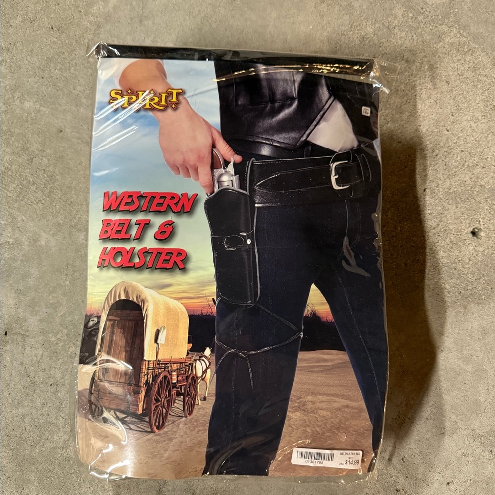 Black Western Belt & Holster Men